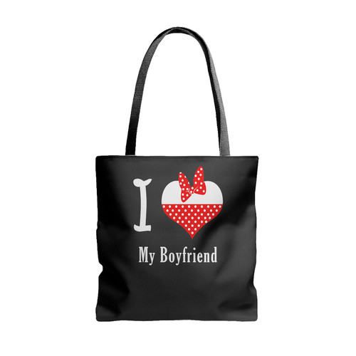 I Love My Boyfriend Valentine Tote Bags