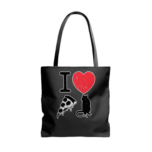 I Love Pizza Rat Tote Bags