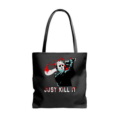 Jason Voorhees Just Kill It Halloween Tote Bags