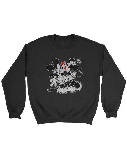 Disney Mickey Minnie Mouse Red Nose Couple Cartoon Sweatshirt