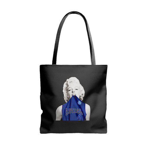 Marilyn Monroe Springer 4 Houston Astros Navy Art Tote Bags