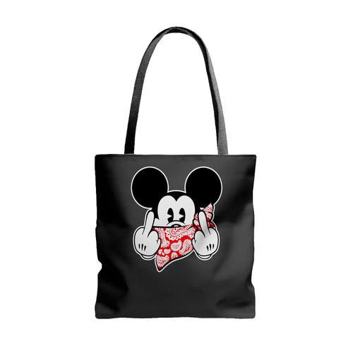 Mickey Mouse Thug Life Gangster Middle Finger Tote Bags