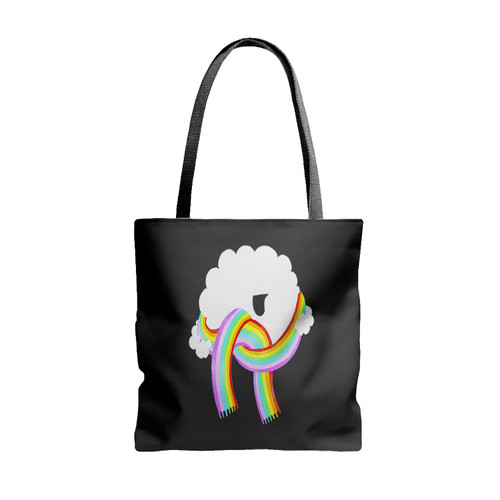 Mr Clouds With Rainbow Tote Bags Mr Clouds With Rainbow Tote Bags
