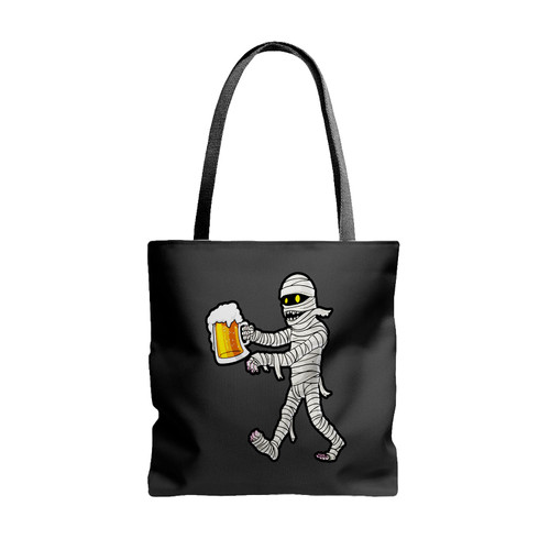 Mummy Zombie Beer Drinking Party Funny Scary Halloween Tote Bags