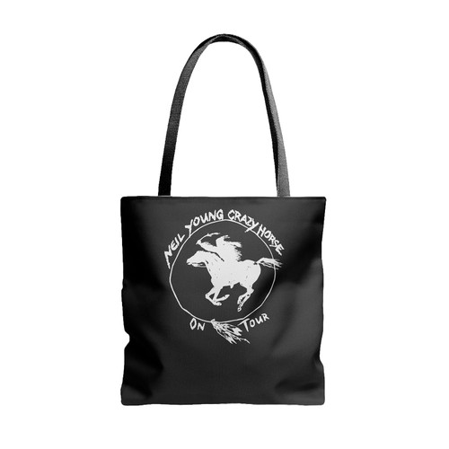 Neil Young And Crazy Horse On Tour Logo Tote Bags