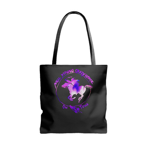 Neil Young And Crazy Horse On Tour Logo Galaxy Tote Bags