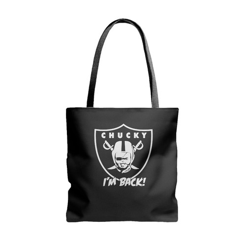 Oakland Raiders Jon Gruden Chucky Tote Bags