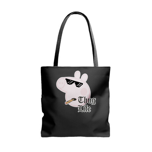 Peppa Pig Thug Life Parody Tote Bags