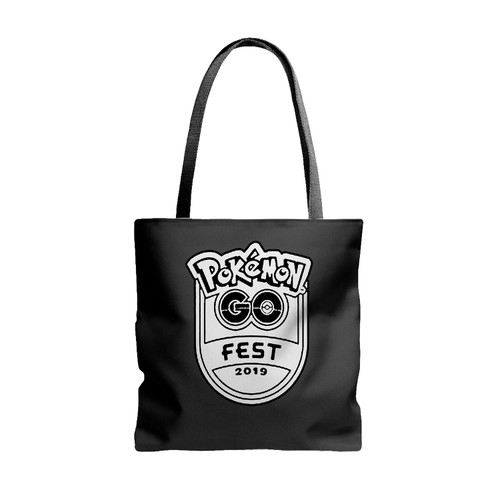 Pokemon Go Fest Chicago Emblem Bw Logo Tote Bags