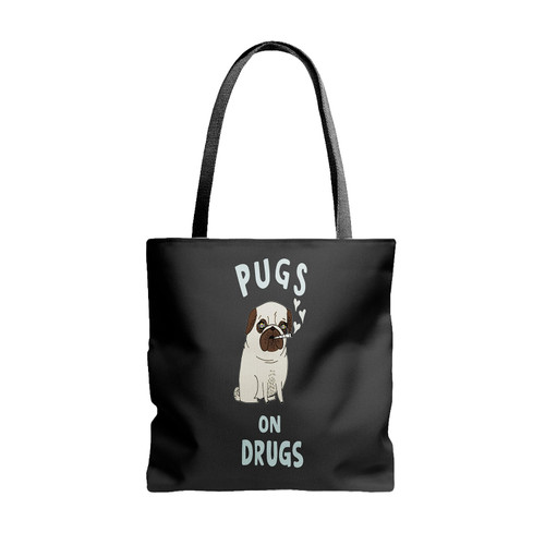 Pugs Not Drugs Tote Bags