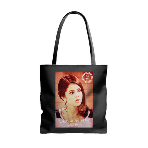 Selena Gomez What Do You Mean Justin Bebiber Tote Bags