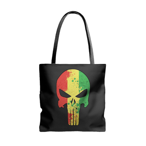 Skull Rastafara Tote Bags