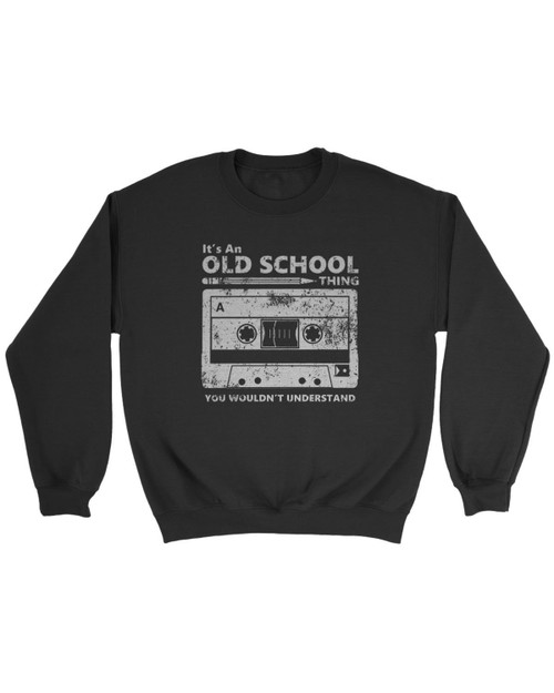 Old School Skool Cassette Tape Pencil Roll Fix Boombox Throwback Flashback Tbt 80s Eighties 90s Saved By The Bell Sony Walkman Sweatshirt