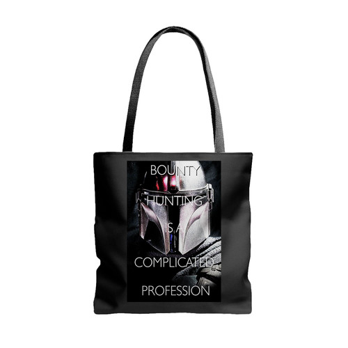 Star Wars The Mandalorian Complicated Profession Dark Poster Tote Bags