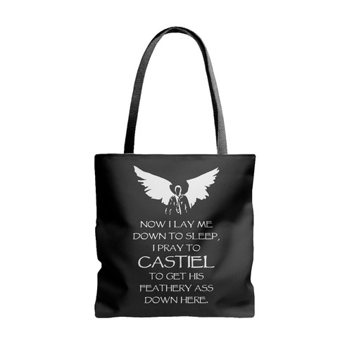 Supernatural Prayer To Castiel Tote Bags
