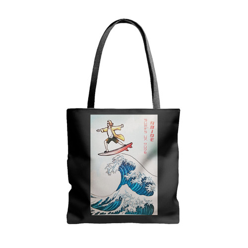 The Great Wave Of The Big Lebowski Tote Bags