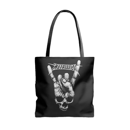 Vintage Metallica Punk Rock Band Burgundy Tote Bags