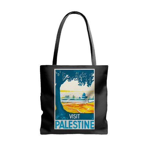 Vintage Visit Palestine Tote Bags