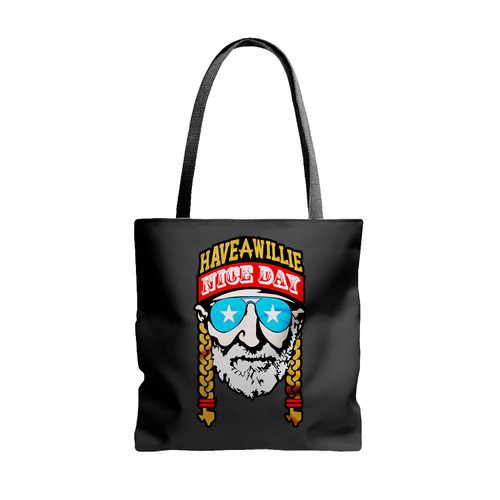 Willie Nelson Outlaw Have A Willie Nice Day Tote Bags