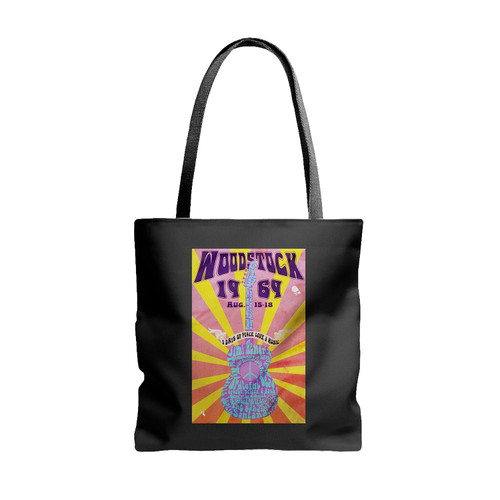 Woodstock Festival 1969 Hippie Tote Bags