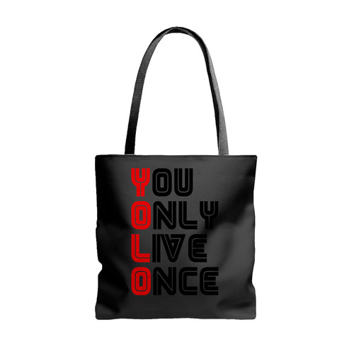 Yolo With Mr Robot Font Type Tote Bags