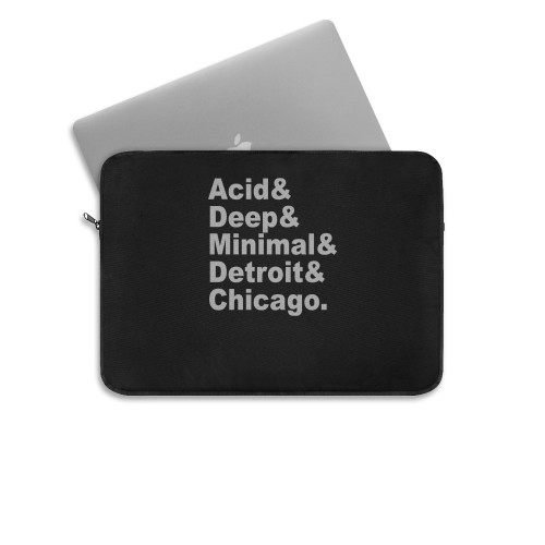 Acid Deep Minimal Detroit Chicago House Music Dj Laptop Sleeve