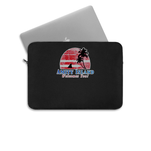 Amity Island Welcomes You Jaws Retro Movie Laptop Sleeve