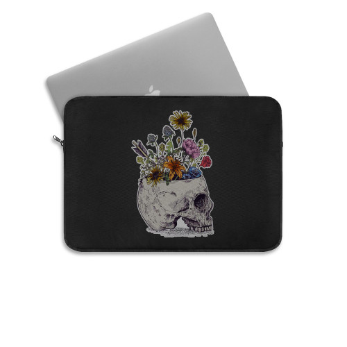 Half Skull Flower Laptop Sleeve