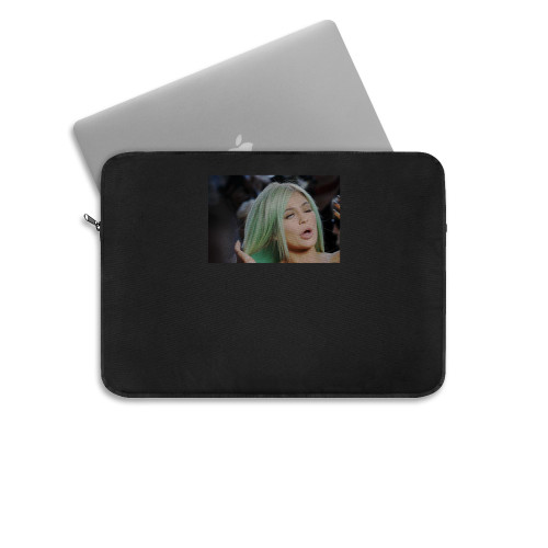 Kylie Jenner Funny Face Green Hair Laptop Sleeve