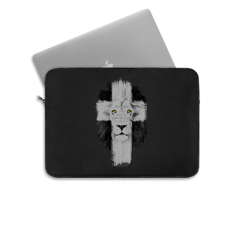 Lion Cross Fear Not For Jesus Laptop Sleeve