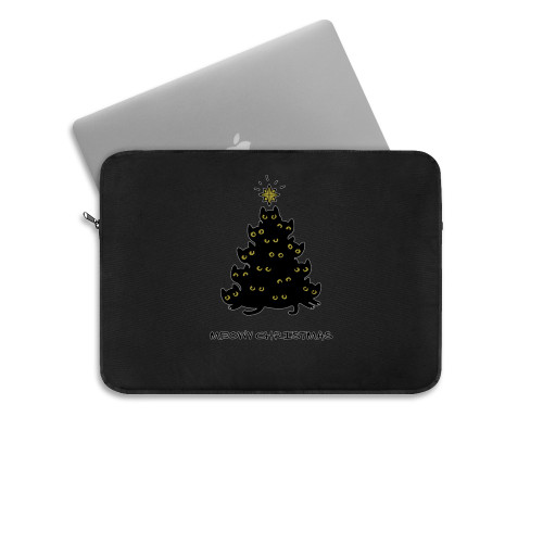 Meowy Christmas Tree Laptop Sleeve