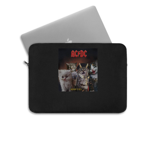 Acdc Cat Rock Band Highway To Hell Metal Mashup Laptop Sleeve
