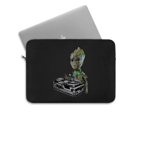 Baby Groot The Dj Push Button Laptop Sleeve