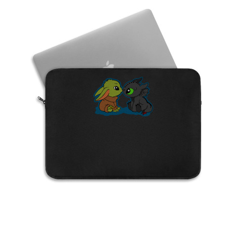 Baby Yoda And Baby Toothless Cute Kawaii Laptop Sleeve