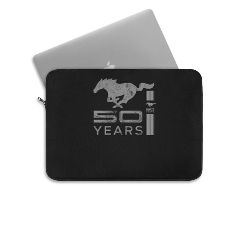 Ford Mustang 50 Years Silver Logo Laptop Sleeve