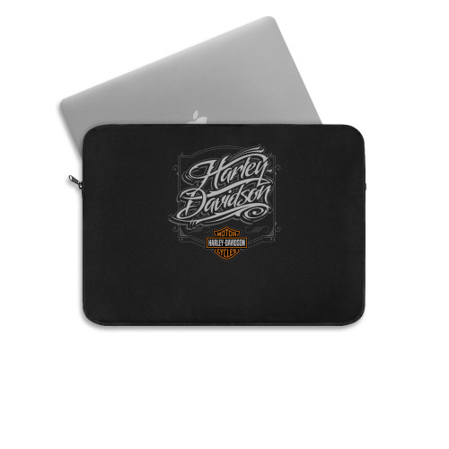 Harley Davidson Script Logo Harley Davidson Script Font Am Dark Laptop Sleeve