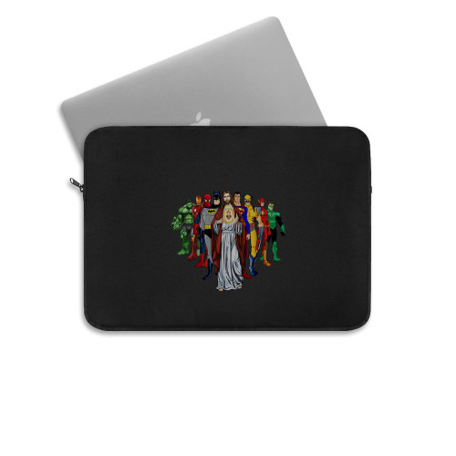 Jesus And Justice League Laptop Sleeve