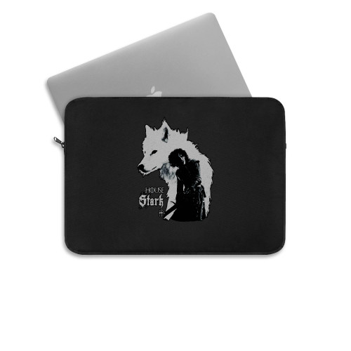 Jon Snow And Ghost Game Of Thrones Got House Stark Laptop Sleeve