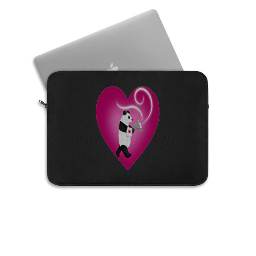 Pink Love Heart Pandas Laptop Sleeve