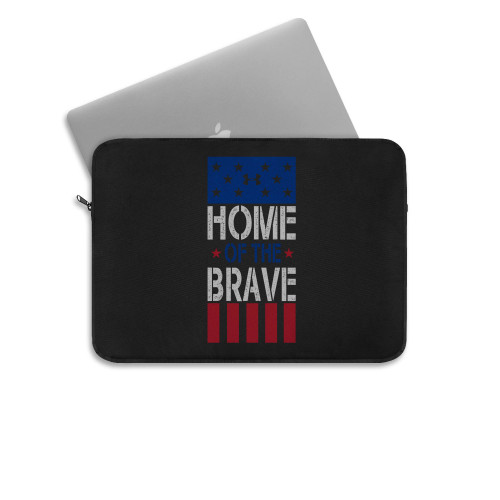 Under Rrmour Home Of The Brave The Rock Project Flag Laptop Sleeve