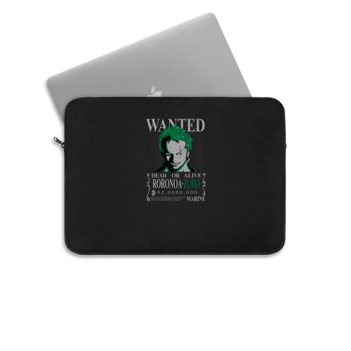 Roronoa Zoro Wanted Dead Or Live Anime One Piece Laptop Sleeve