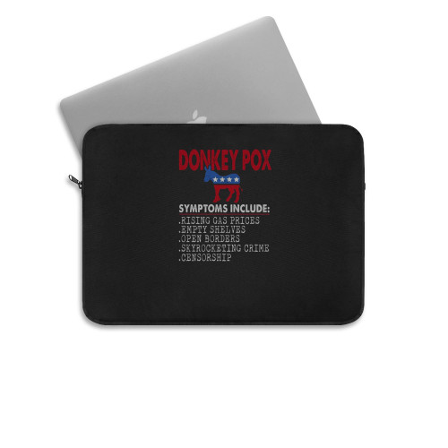 Donkey Pox Conservative Republican Anti Biden Donkeypox Laptop Sleeve