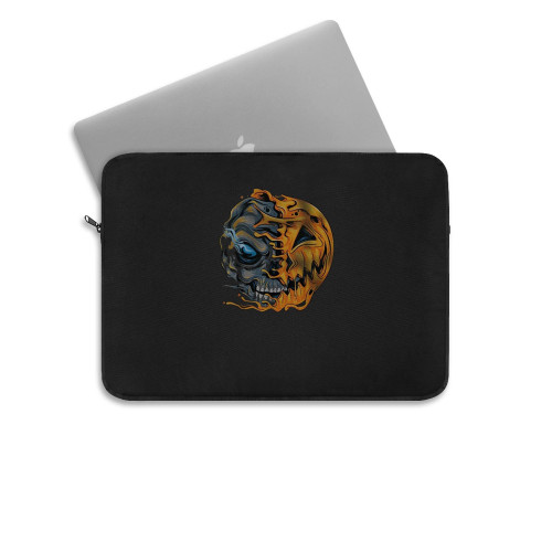 Halloween Pumpkin Skull Laptop Sleeve