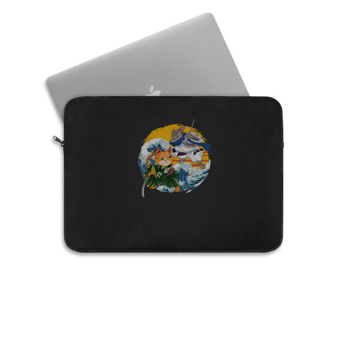 Japanese Samurai Ninja Cat Laptop Sleeve