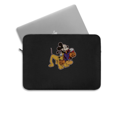 Mickey And Pluto Halloween Laptop Sleeve