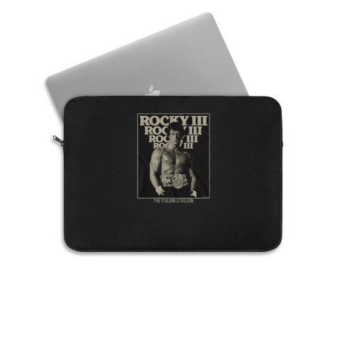 Rocky Iii Black And White Poster Laptop Sleeve