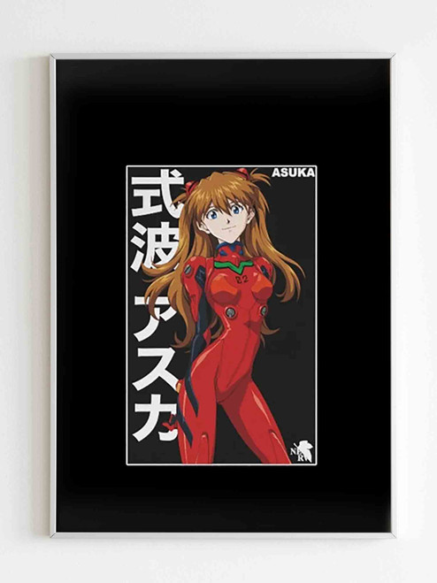 Neon Genesis Evangelion Asuka Langley Soryu Anime Logo Art Poster