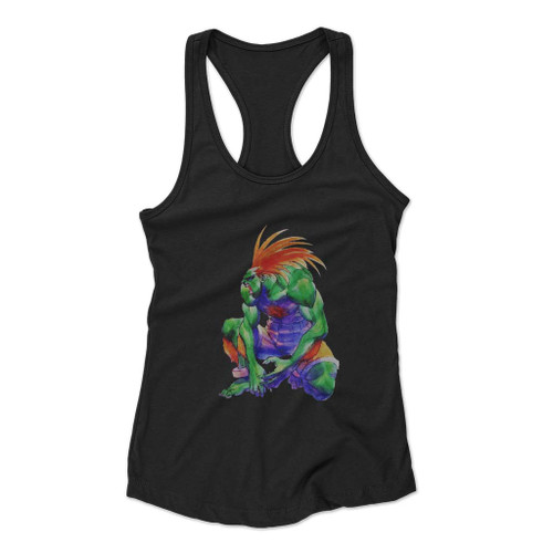 Blanka Jimmy Super Street Fighting Women Racerback Tank Top