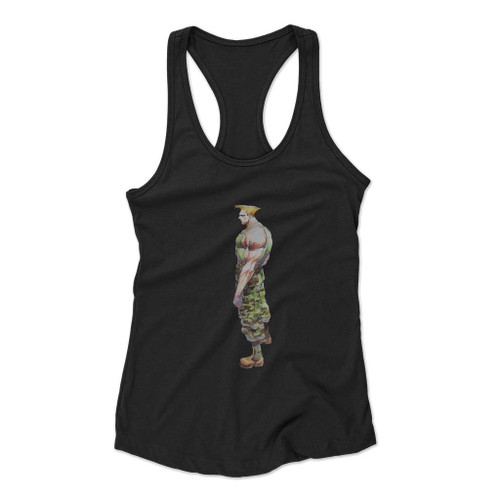 Guile Super Street Fighting Women Racerback Tank Top