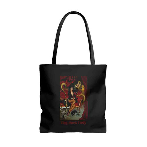 The Dark Lady Elvira Mistress Of The Dark Tarot Card Tote Bags